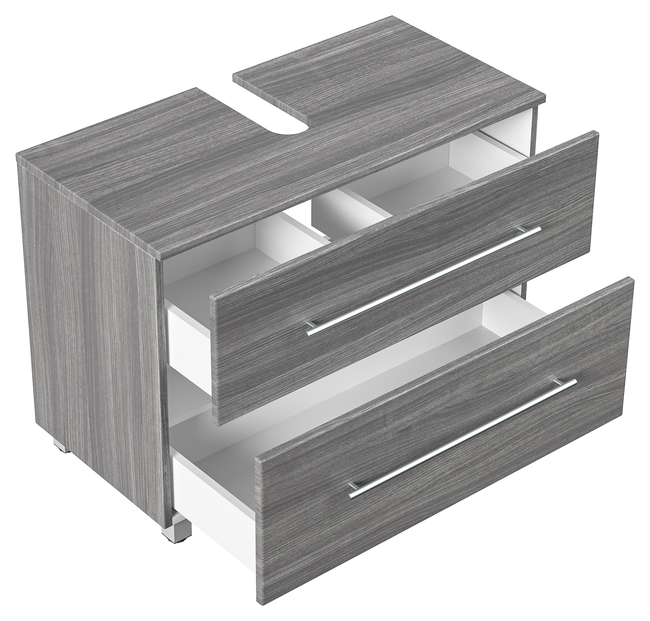 Universal Unterbau auf Standfüßen 85 cm SoftClose silbereiche