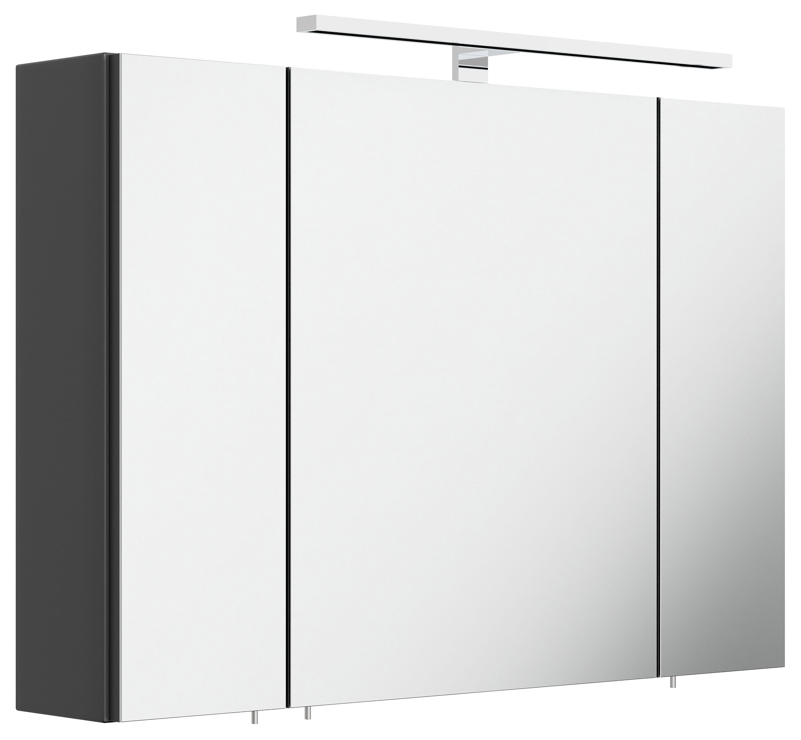 Spiegelschrank 90cm inkl. Design LED-Lampe und Glasböden eiche hell