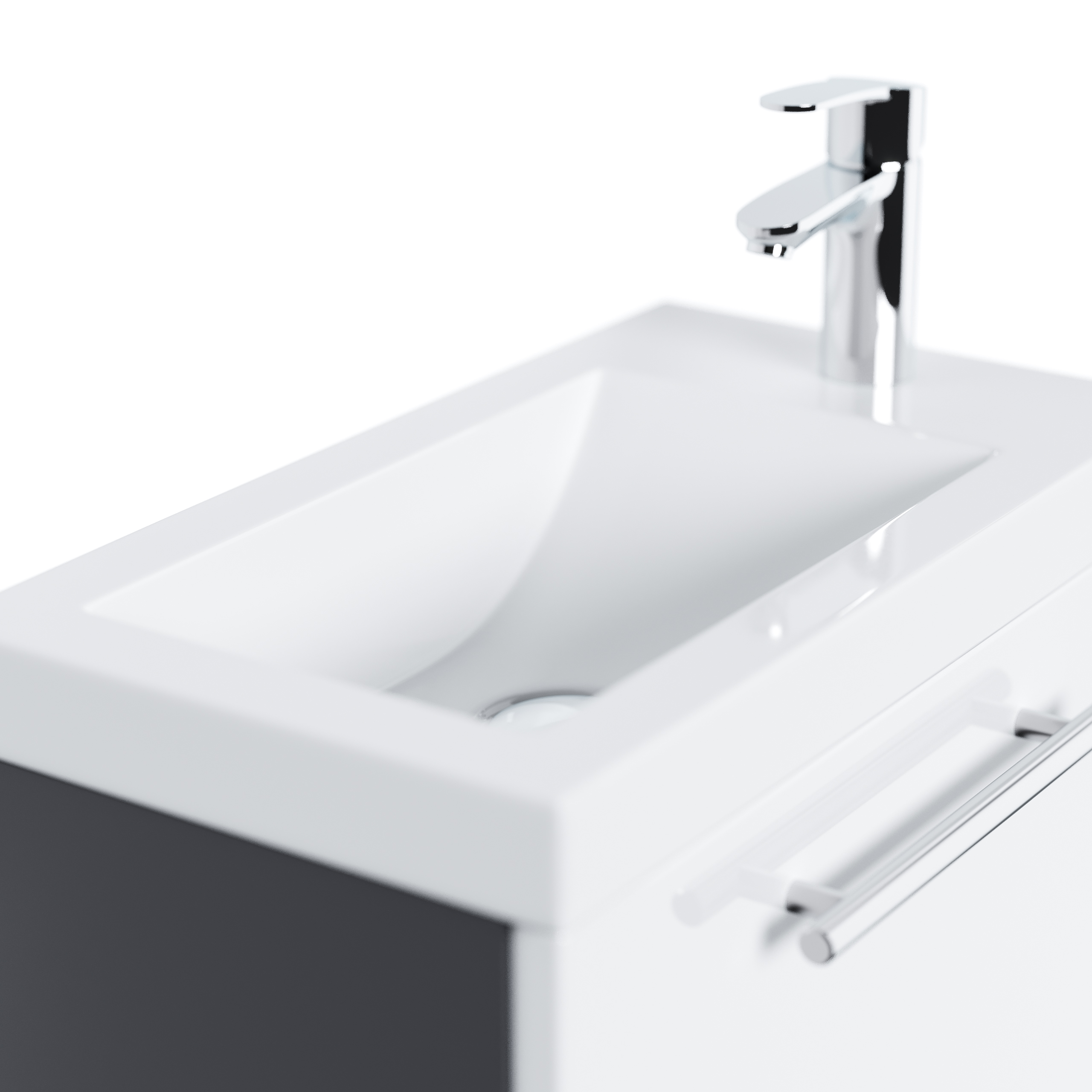 Badmöbel Salona 50 cm Weiss / Grafit