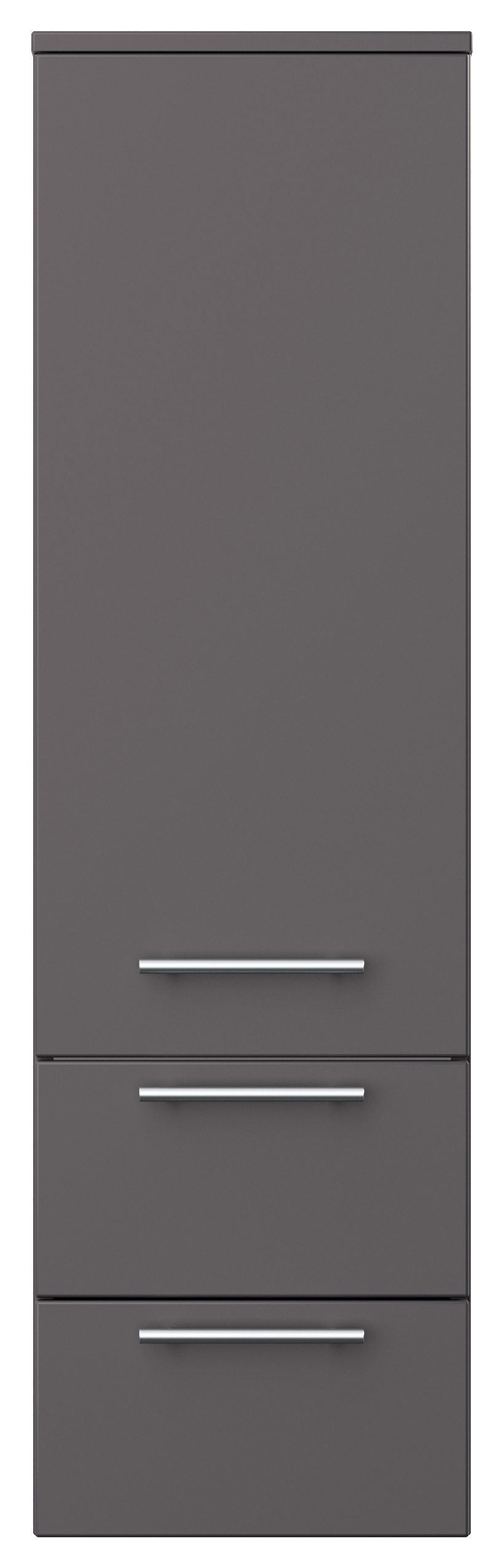 Hochschrank 120 cm anthrazit mit Glaseinlagen