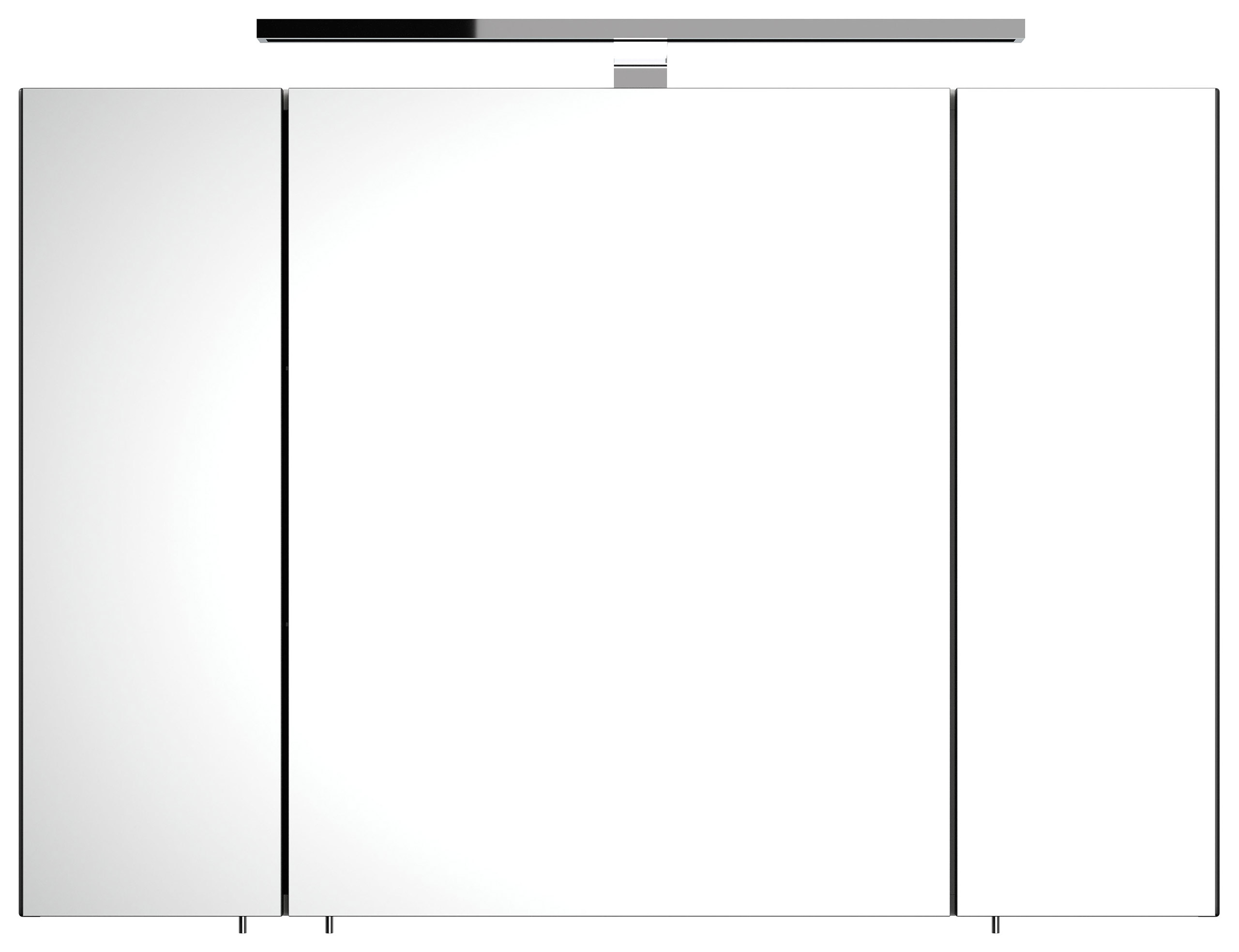Spiegelschrank 90cm inkl. Design LED-Lampe und Glasböden eiche hell