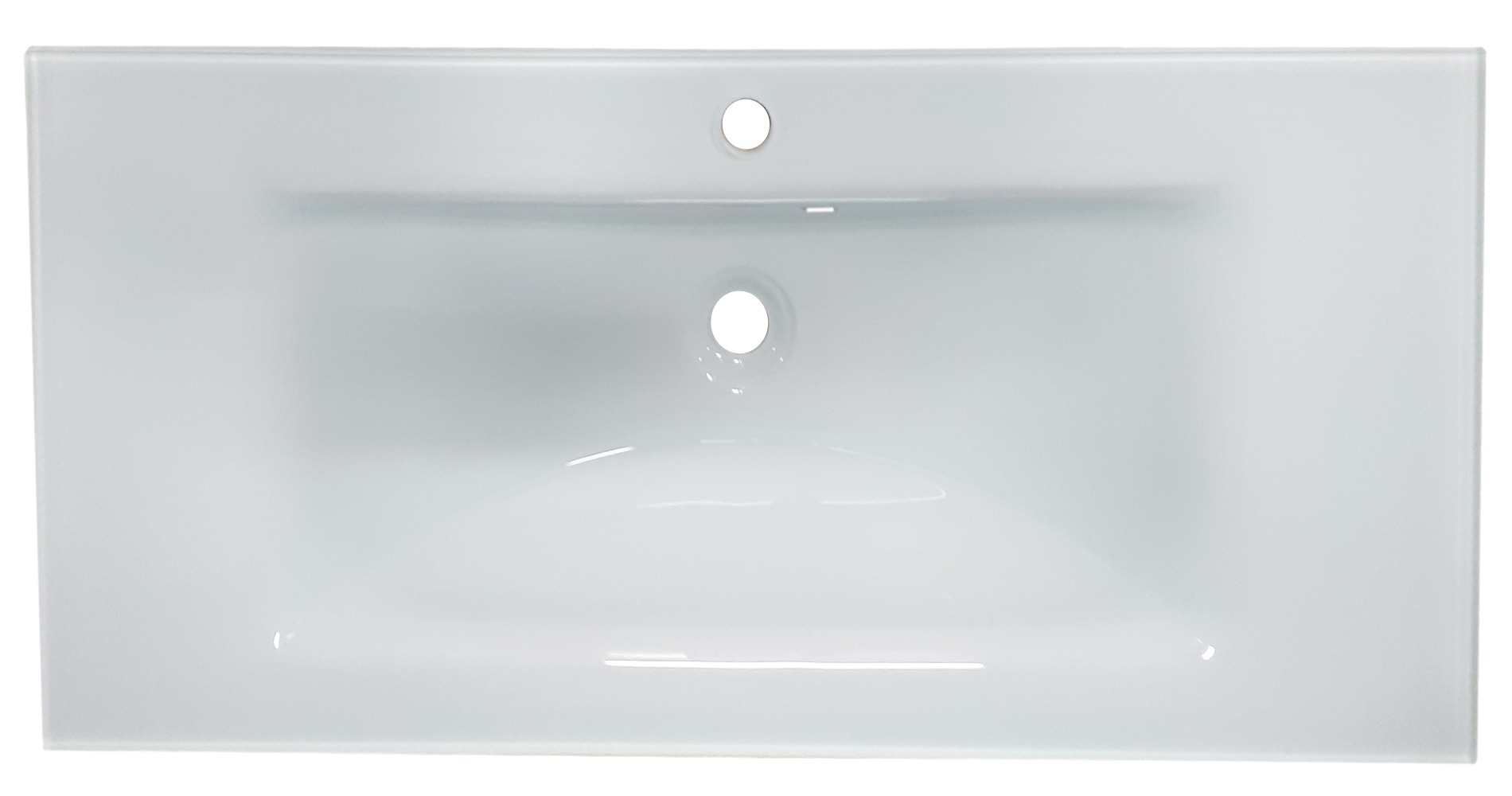 Badmöbel Vitro 1000 mit Glaswaschbecken SoftClose weiss hochglanz