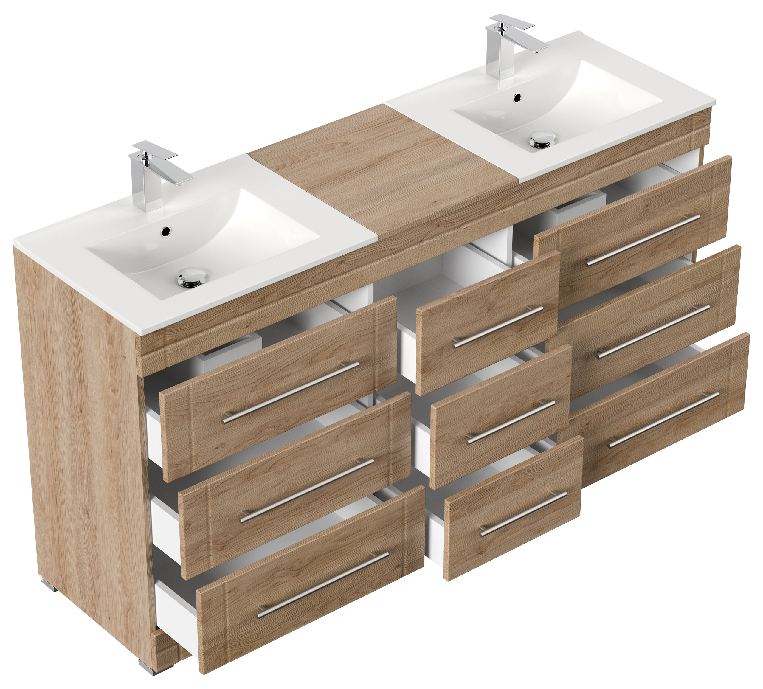 Stand Badmöbel Cosmo Modern SoftClose eiche hell