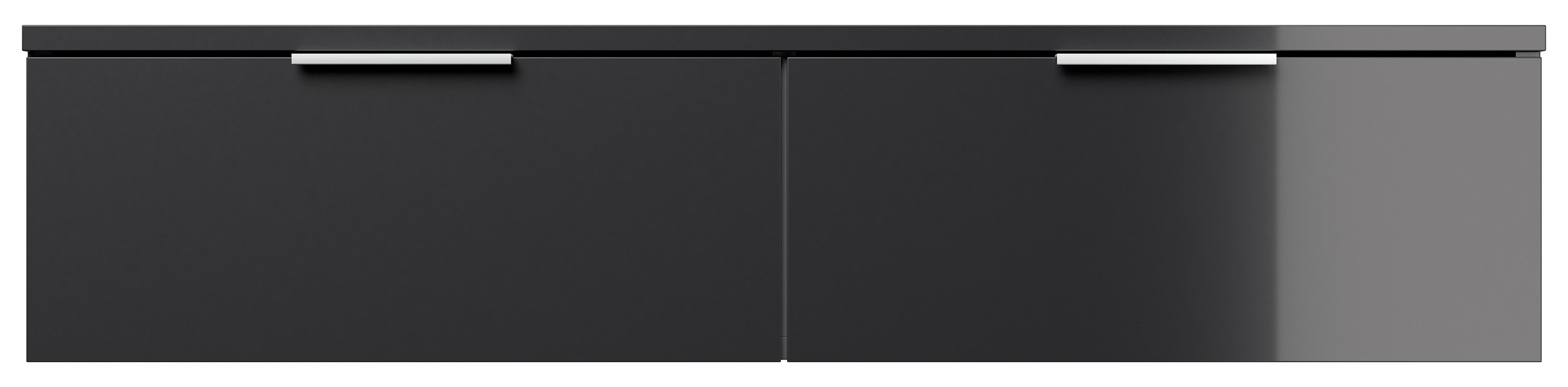 Design Hängekonsole Sideboard Urban Slimline 2 Softeinzüge lackiert Grafit Hgl