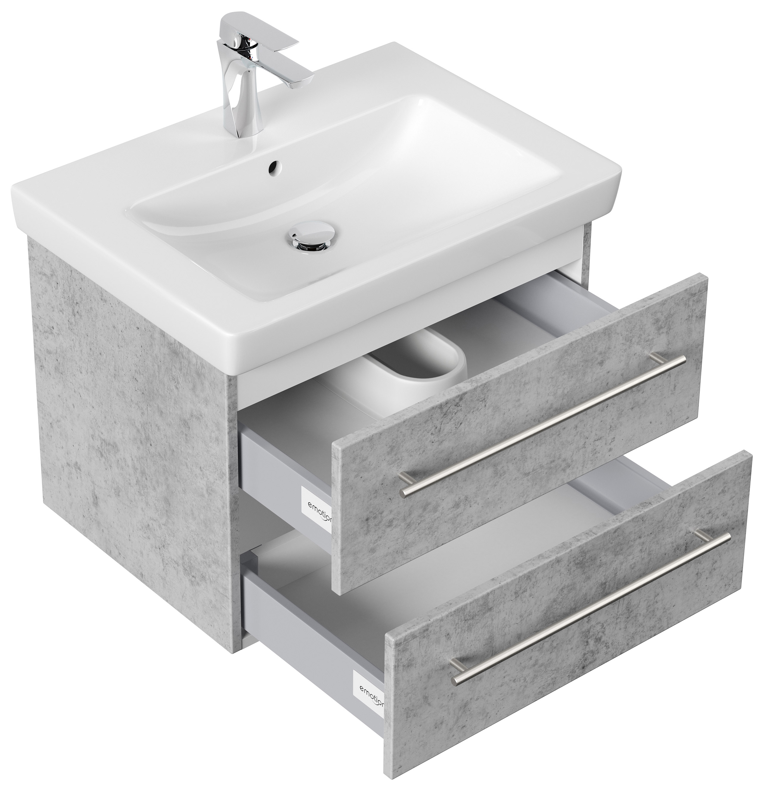 Badmöbel mit Villeroy & Boch Subway 2.0 Waschbecken 65 cm SoftClose beton