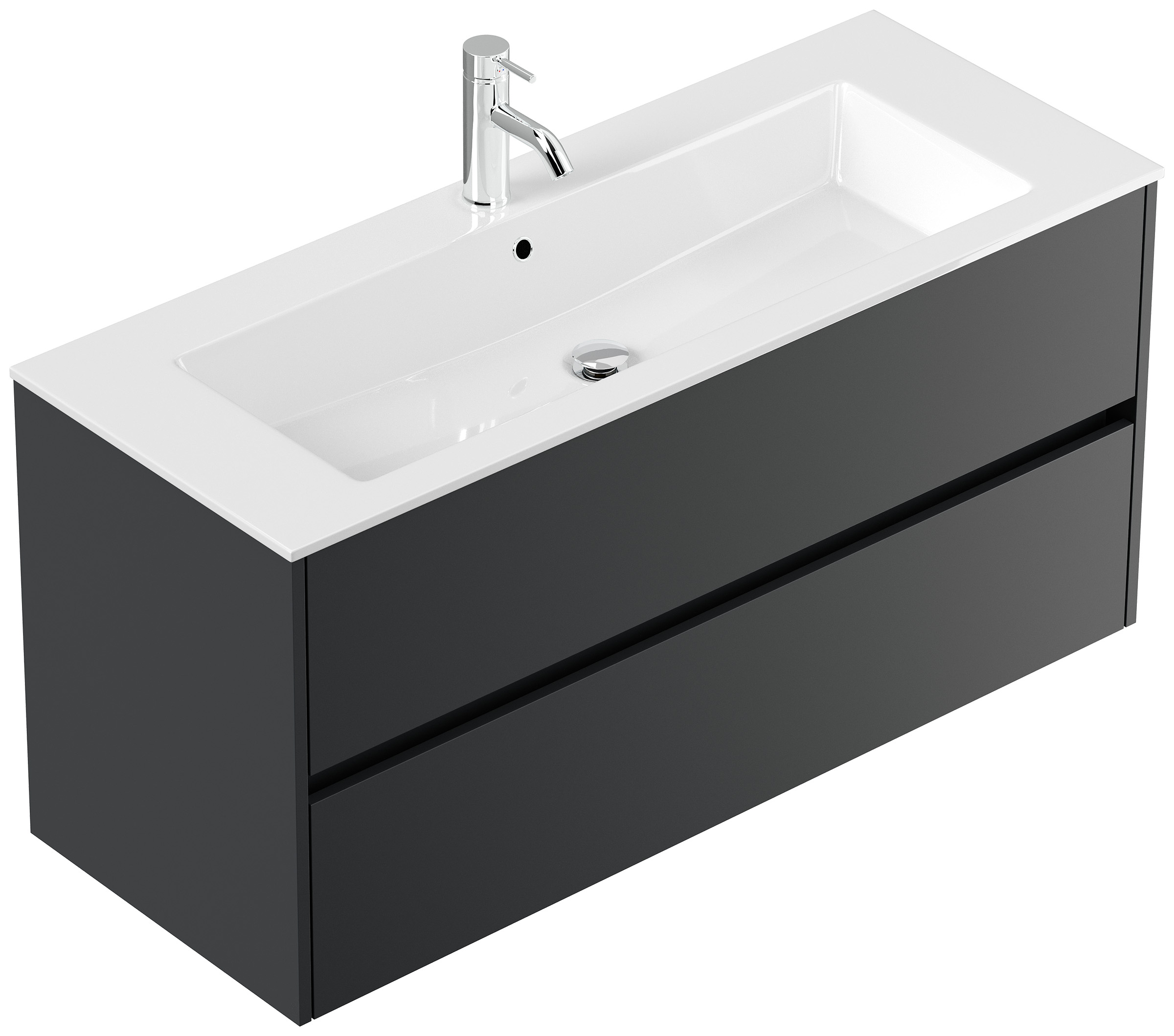 Badmöbel Taifun & Waschtisch 120 cm 2 Greifraum SoftClose Auszüge Grafit