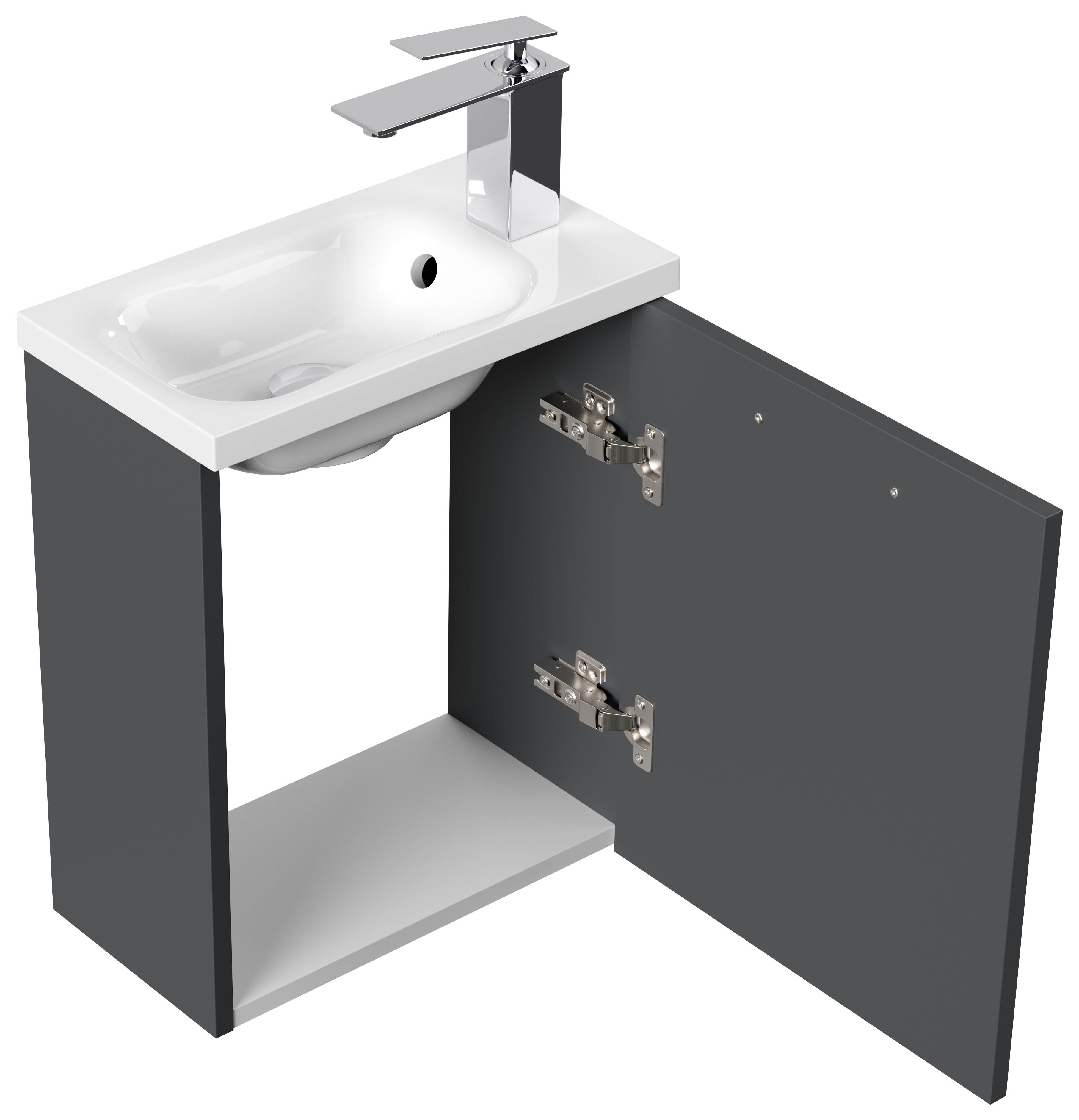 Gäste WC Badmöbel Pico Slimline 40cm SoftClose grafit