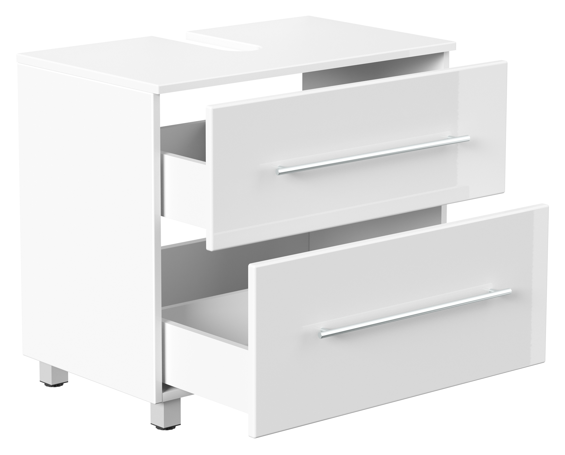 Universal Unterbau auf Standfüßen 70 cm SoftClose weiss hochglanz