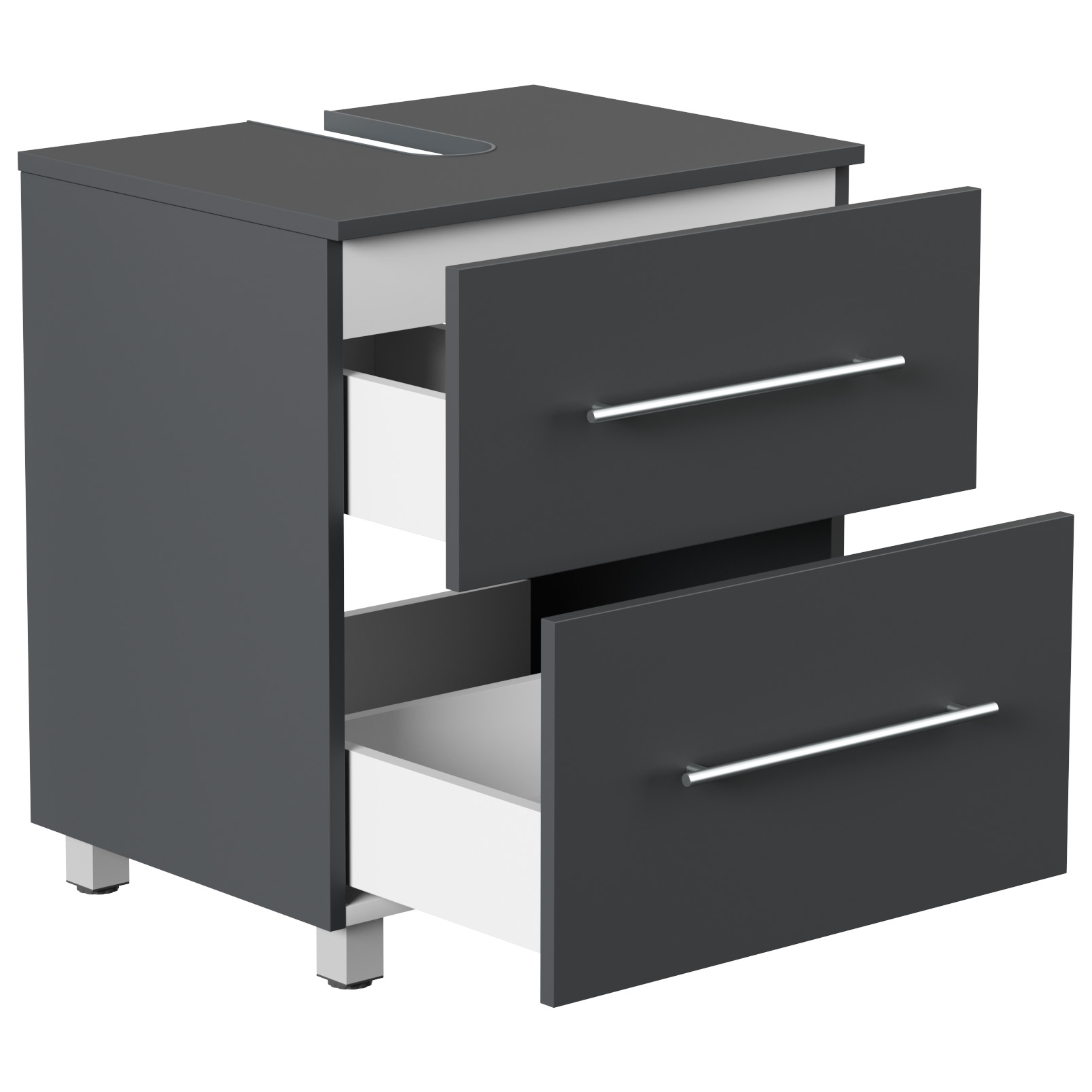 Universal Unterbau auf Standfüßen 55 cm SoftClose grafit
