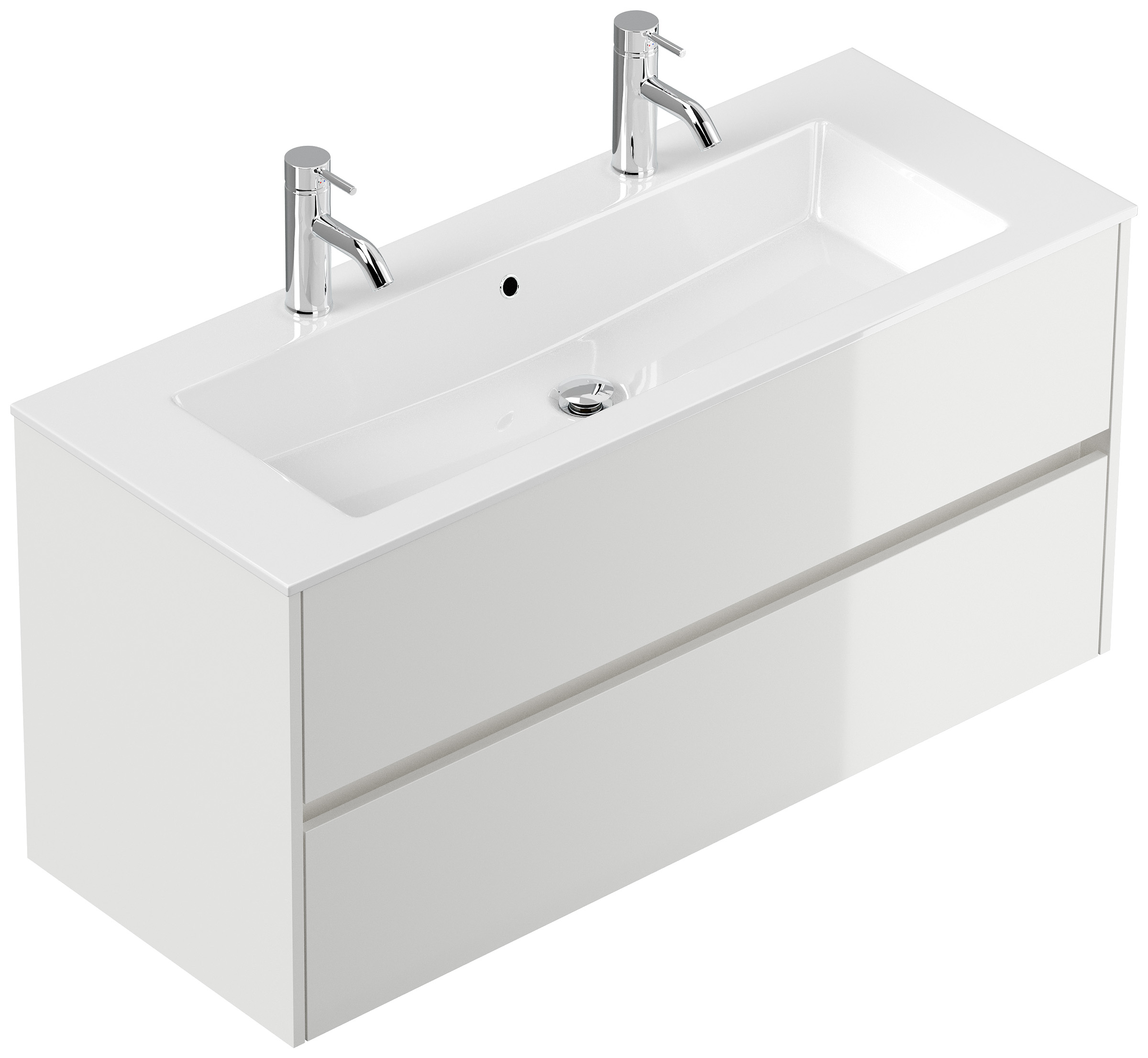 Doppelbadmöbel Taifun & Waschtisch 120 cm 2 Greif SoftClose weiß Hgl