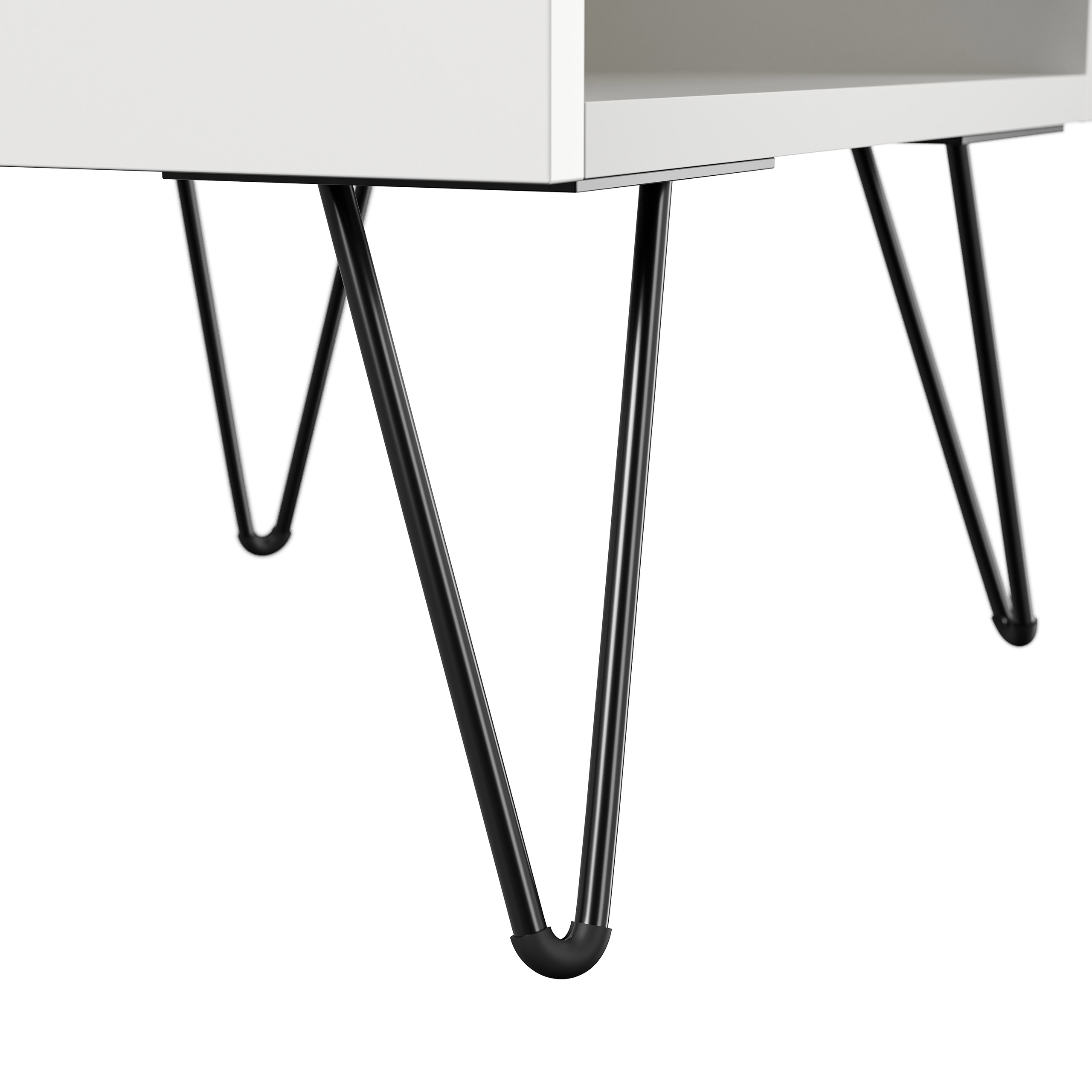 Design Sideboard Kommode Rauk 80cm 3 Greifraum SoftClose 1 Tür Weiß hochglanz