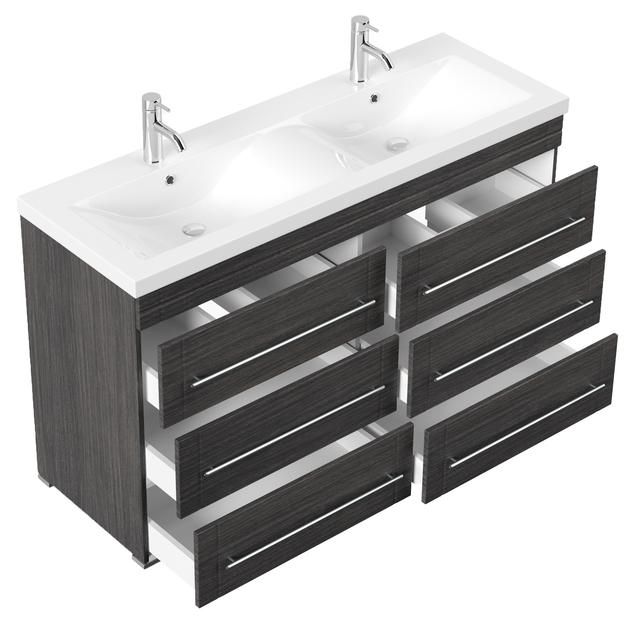Stand Badmöbel Gallo Modern SoftClose anthrazit gemasert